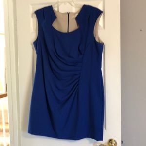 Blue Calvin Klein dress with ruched waist